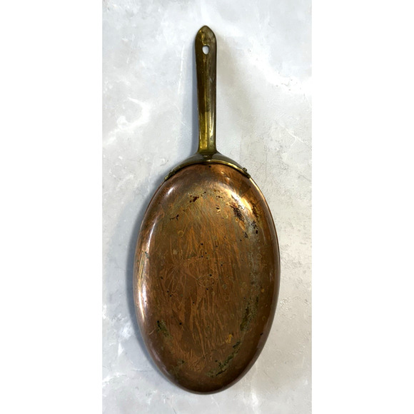 Vintage Tagus Copper Oval Pan 14" w/ Brass Handle Made in Portugal - Picture 9 of 9